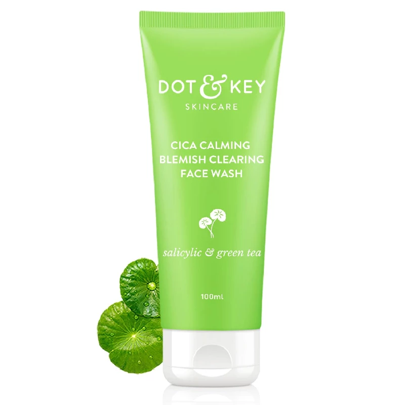 Dot & Key CICA Face Wash for Acne Prone Skin, 2percent Salicylic Acid Face Wash with Green Tea, 100 ml-1.webp